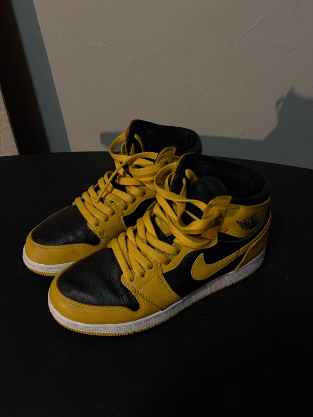 Nike Kids High-Top Sneakers in Black and Yellow